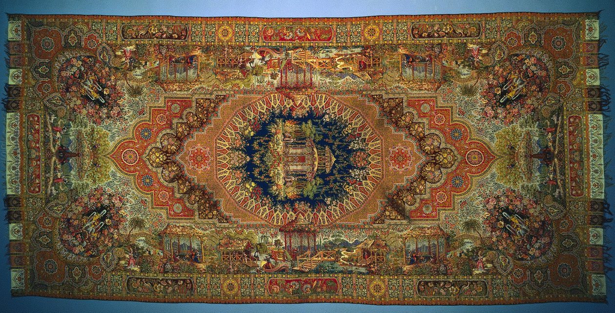 Szal ze scenami rodzajowymi, 1875-1899. autorstwa Unbekannt
