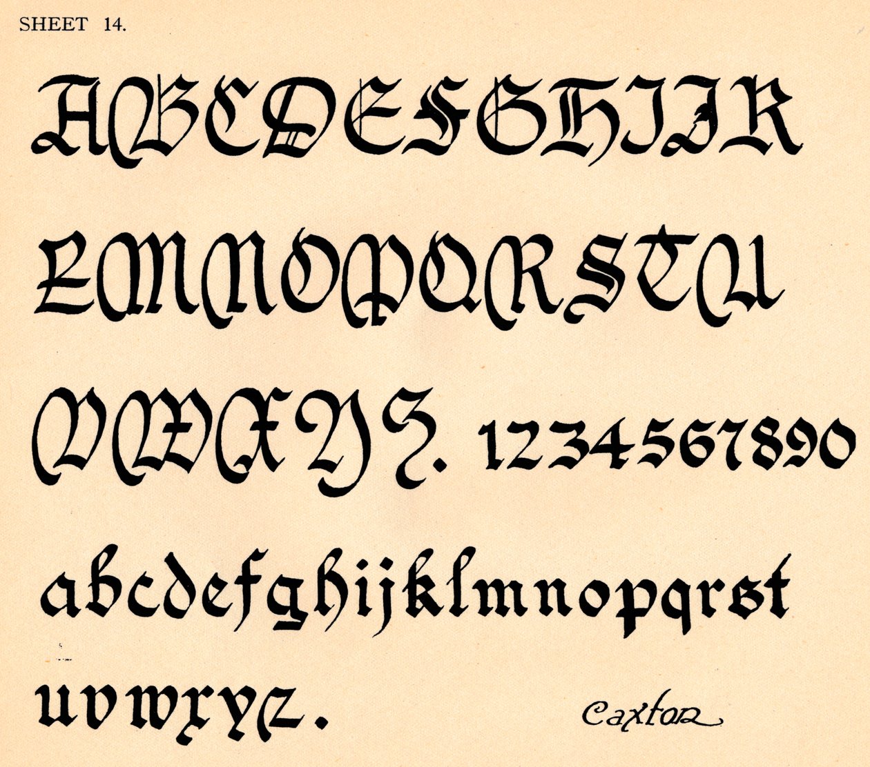 Arkusz 14, z teki alfabetów, 1929 autorstwa Unbekannt