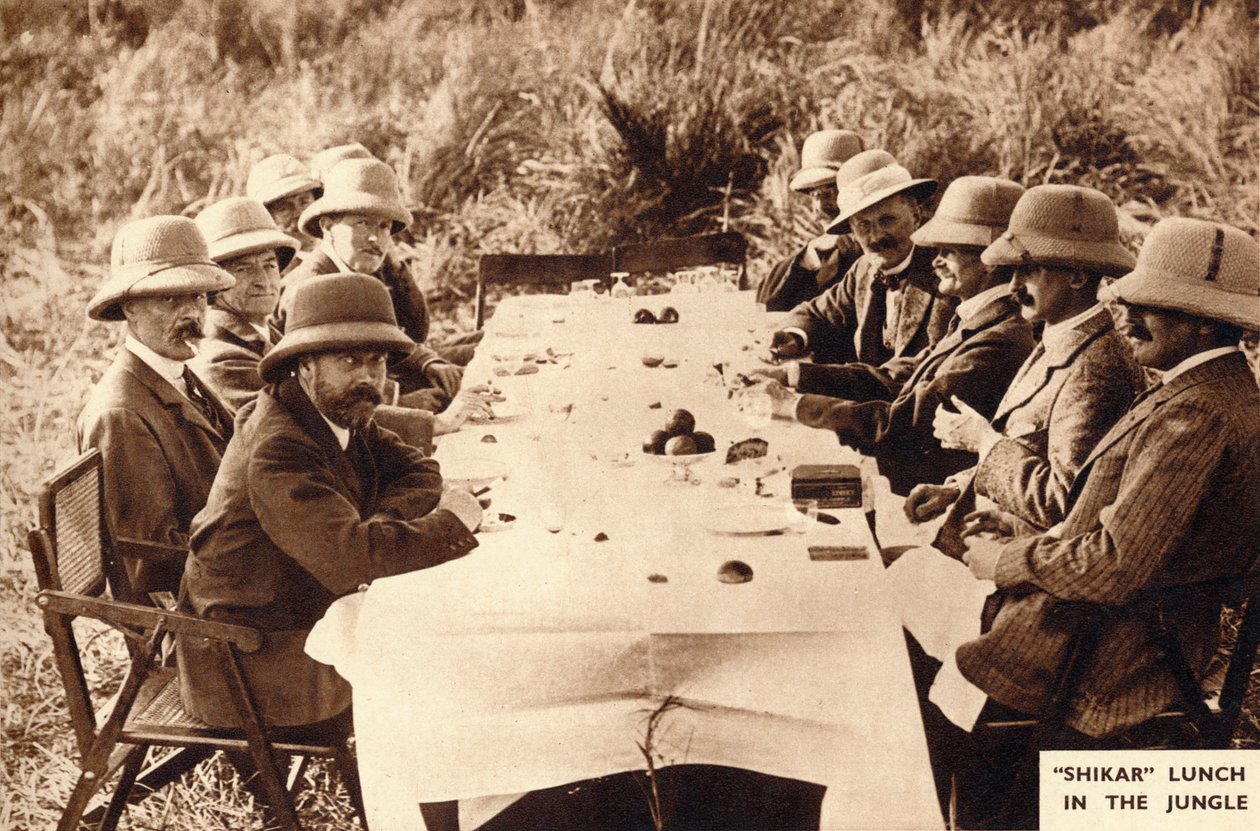 Lunch Shikar w dżungli, 1911 1935 autorstwa Unbekannt