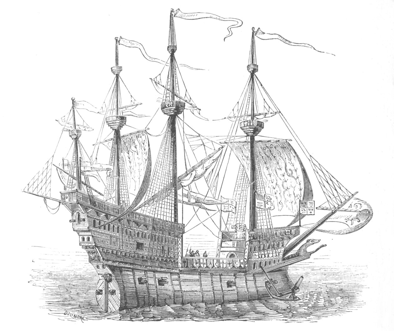 Statek Henryka VIII, ok.1880 autorstwa Unbekannt