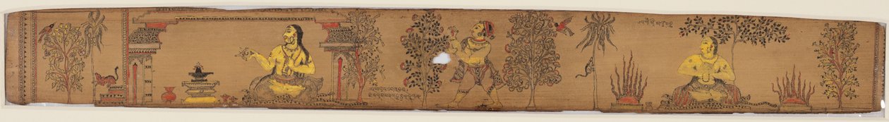 Shiva i jego zwolennicy zbliżają się do góry Kailash, z romansu Chandrabhanu..., XVIII wiek. autorstwa Unbekannt
