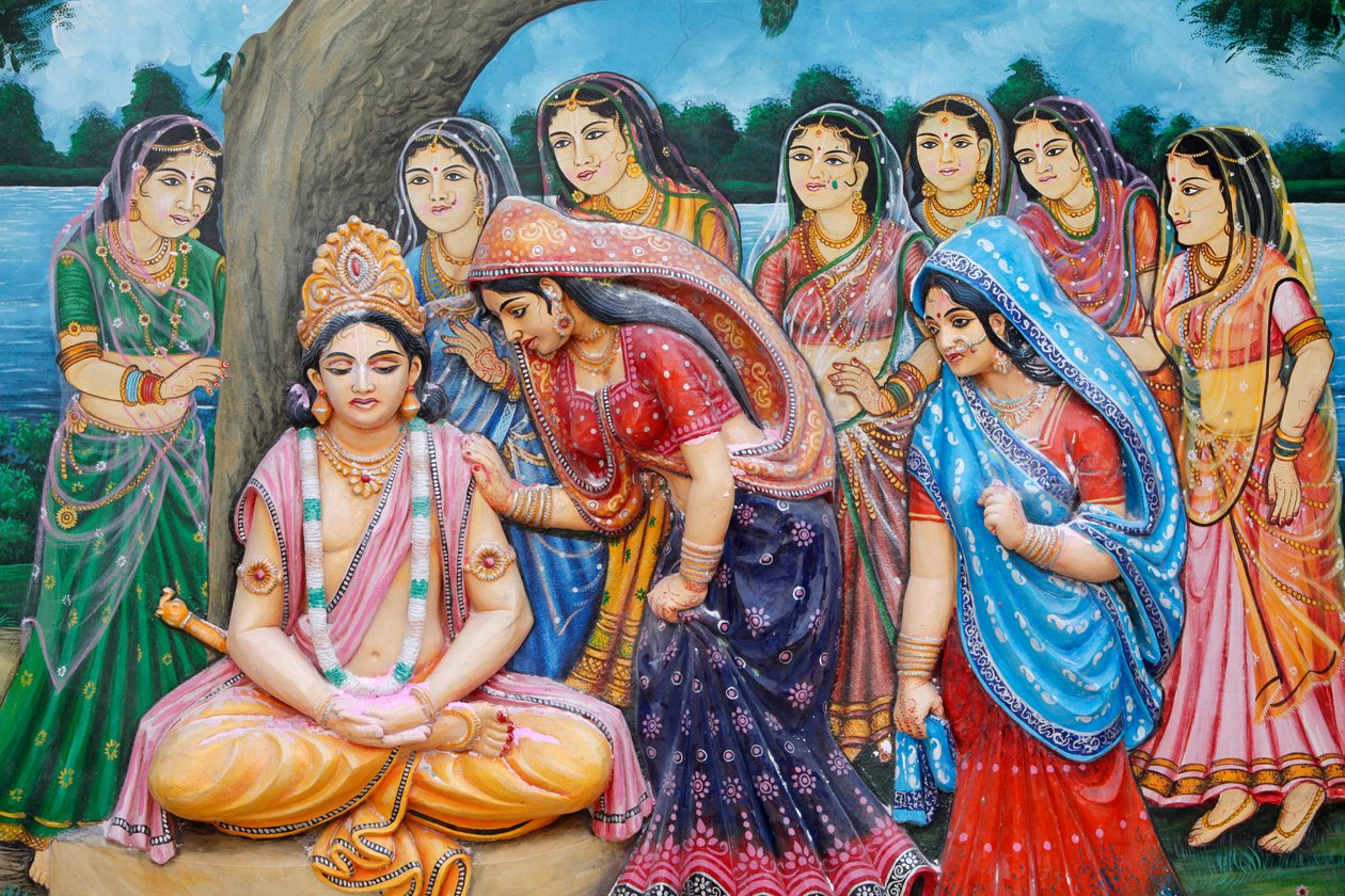 Shree Krishna przybiera formę Gauranga Vrindavan Inde autorstwa Unbekannt