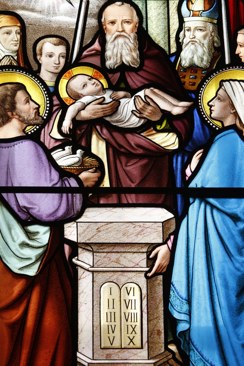 Sanktuarium Matki Bożej z la Salette Witraż Ofiarowanie Jezusa w świątyni, La Salette, Francja autorstwa Unbekannt