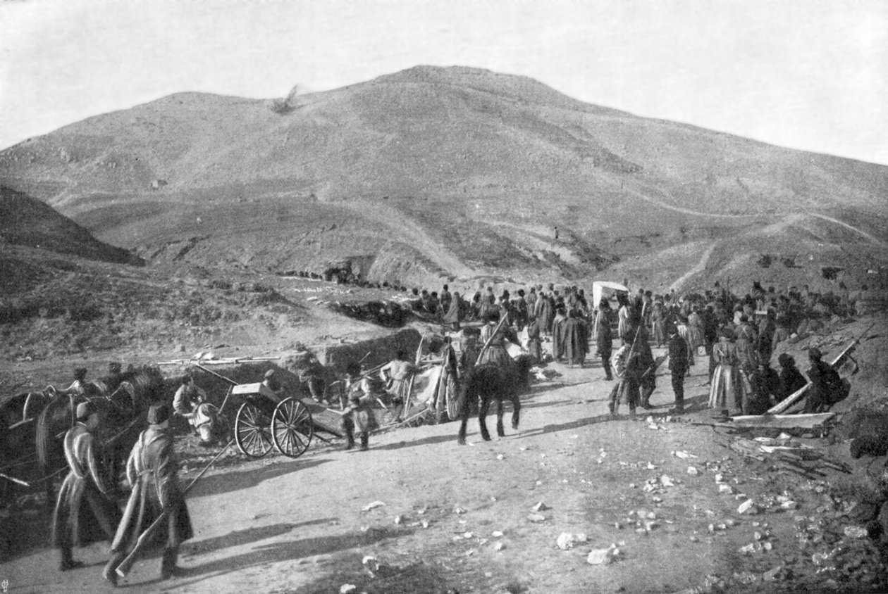 Rezerwa syberyjska zajmująca pozycje, wojna rosyjsko-japońska, 1904-5 autorstwa Unbekannt