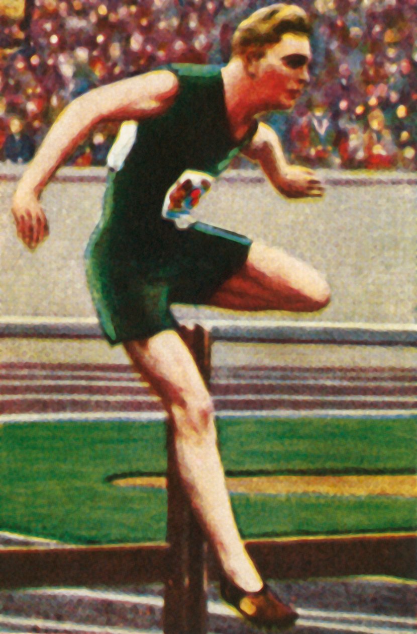 Sid Atkinson z RPA, zwycięzca biegu na 110 m przez płotki, 1928 r. autorstwa Unbekannt