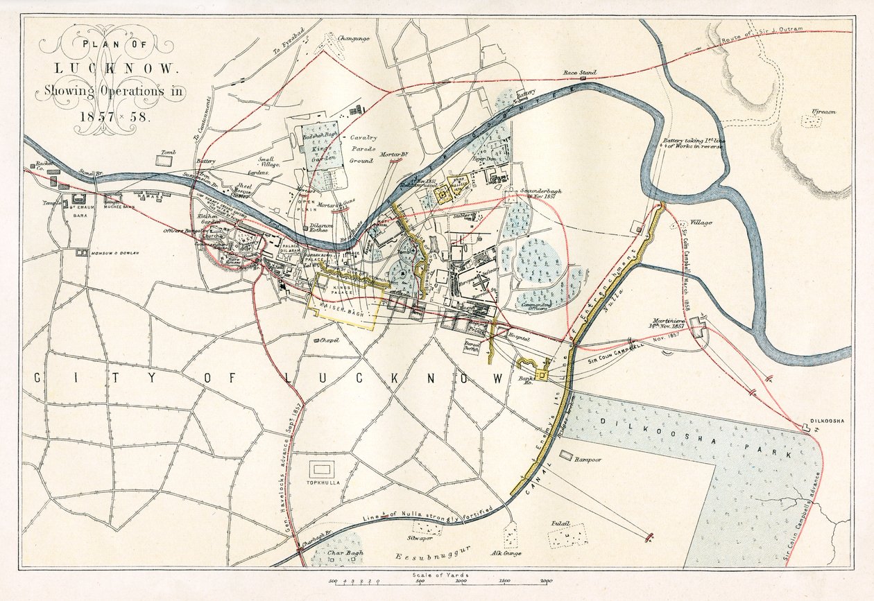 Oblężenie Lucknow, Indie, 1857, 1893 autorstwa Unbekannt