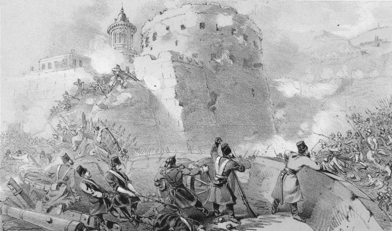 Oblężenie Sewastopola. W pobliżu wejścia Francuzów do miasta, ok. 1850. autorstwa Unbekannt
