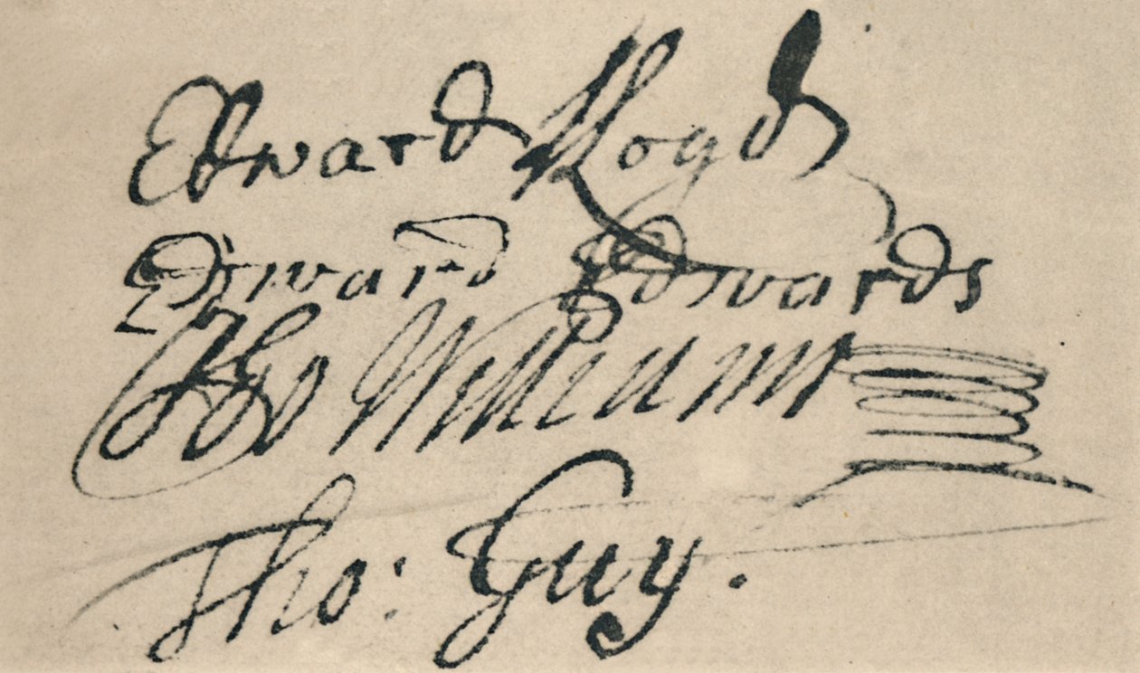 Podpis Edwarda Lloyda, 1692, 1928 autorstwa Unbekannt