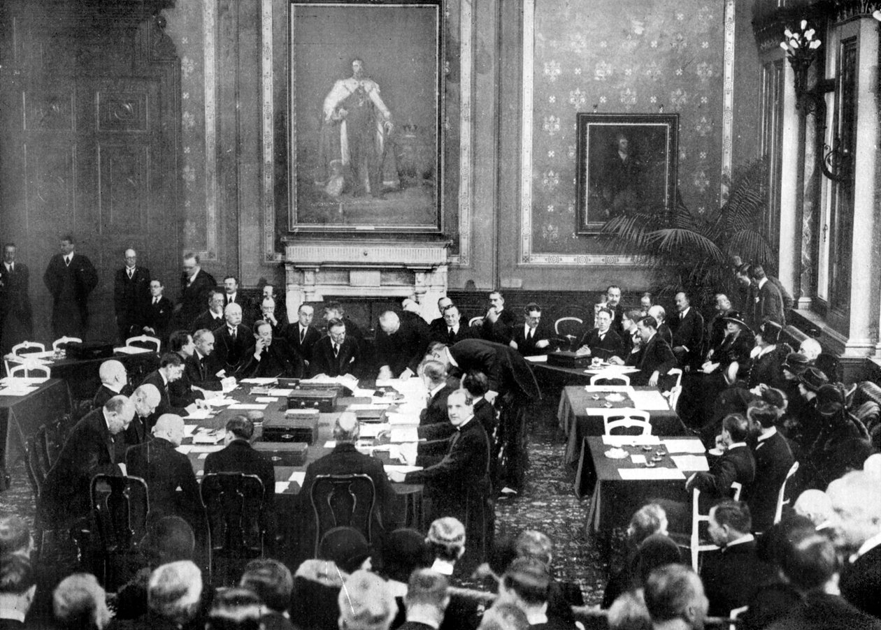Podpisanie traktatów z Locarno w brytyjskim Ministerstwie Spraw Zagranicznych, Londyn, 1925 1926 autorstwa Unbekannt