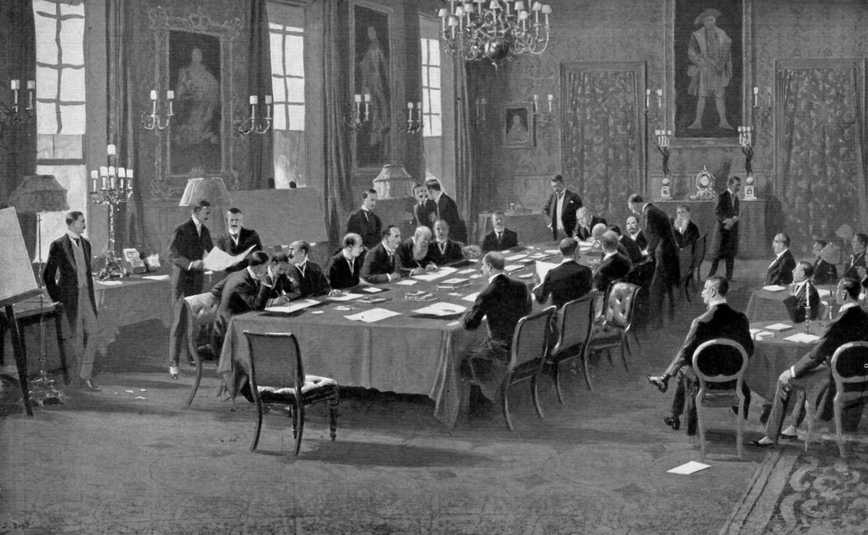 Podpisanie traktatu londyńskiego, maj 1913, c1920 autorstwa Unbekannt
