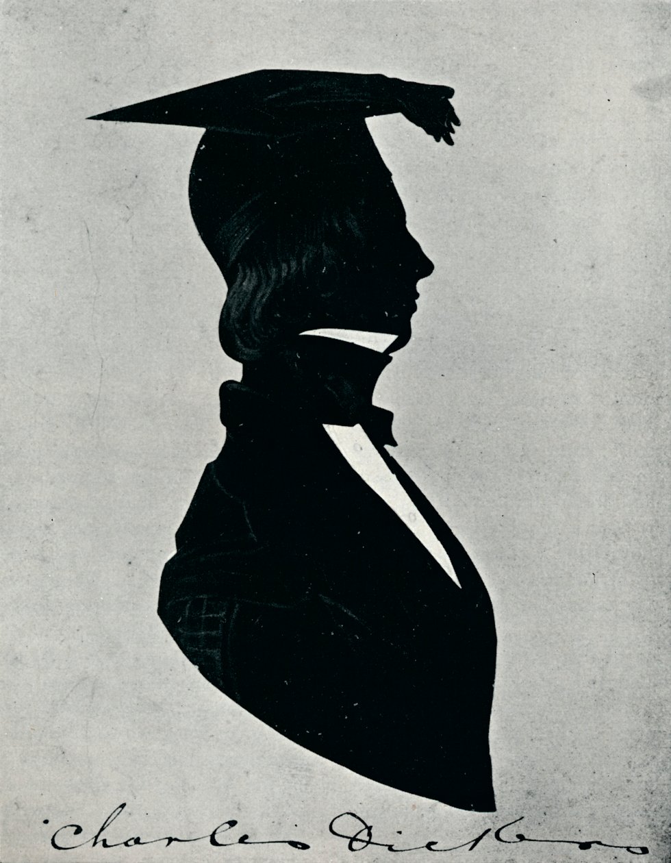 Portret sylwetki Karola Dickensa, ok. 1840, 1910 autorstwa Unbekannt