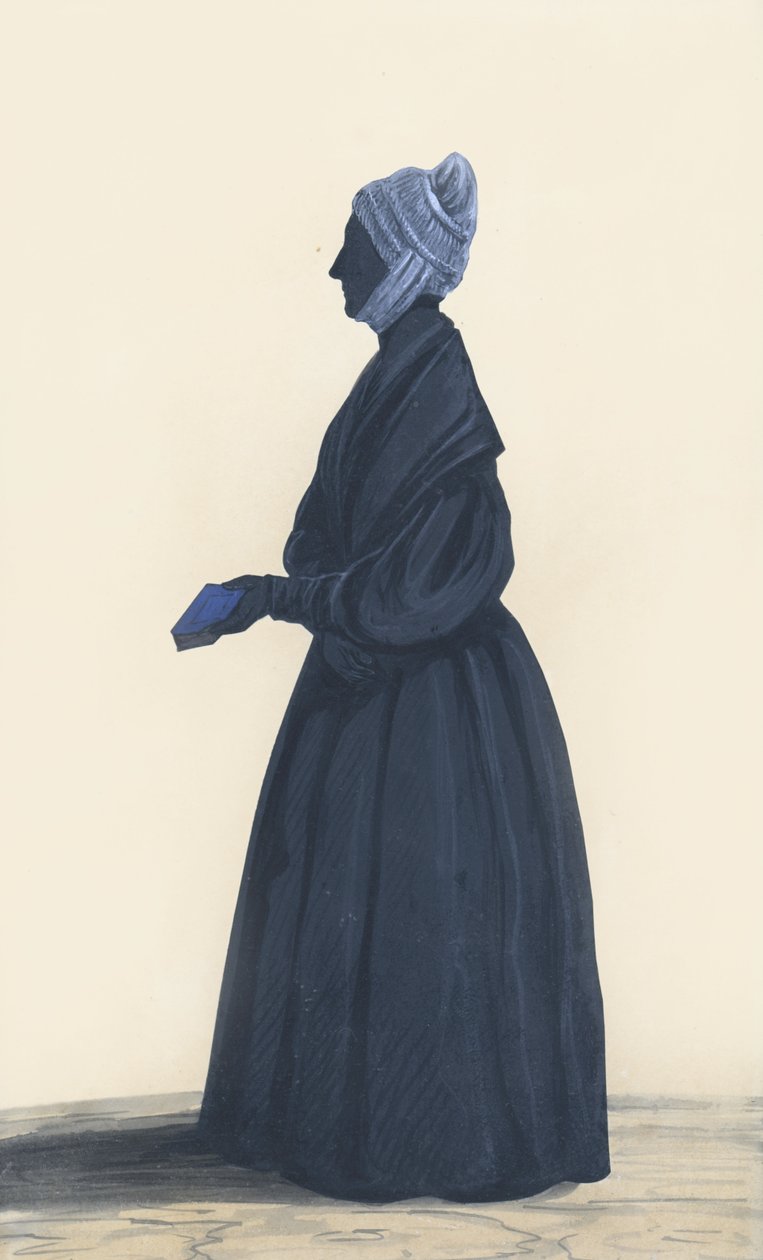 Sylwetka pani Amory, siostry Katarzyny Robinson, c.1835-40 (pióro i atrament na papierze) autorstwa Unbekannt