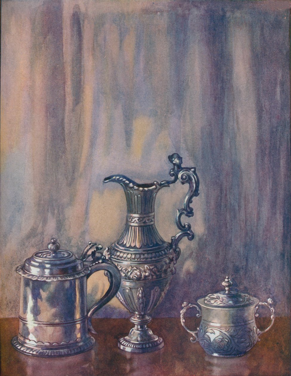 Kufel srebrny, 1695, Dzbanek, 1746, Kubek i pokrywka, 1658, XIX w., 1920. autorstwa Unbekannt