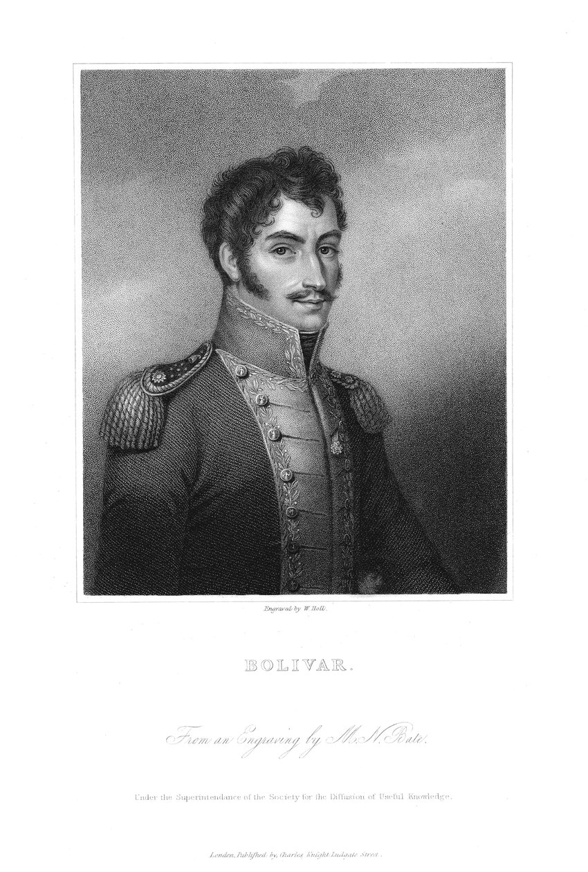 Simon Bolivar, XIX-wieczny rewolucjonista z Ameryki Południowej autorstwa Unbekannt