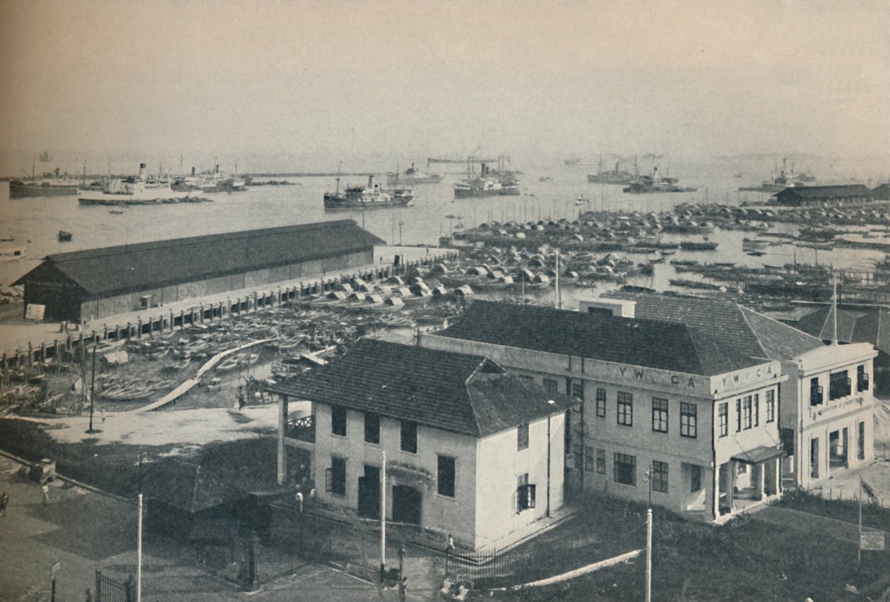 Port w Singapurze jest zawsze zatłoczony żeglugą różnych typów i narodowości, 1937 autorstwa Unbekannt
