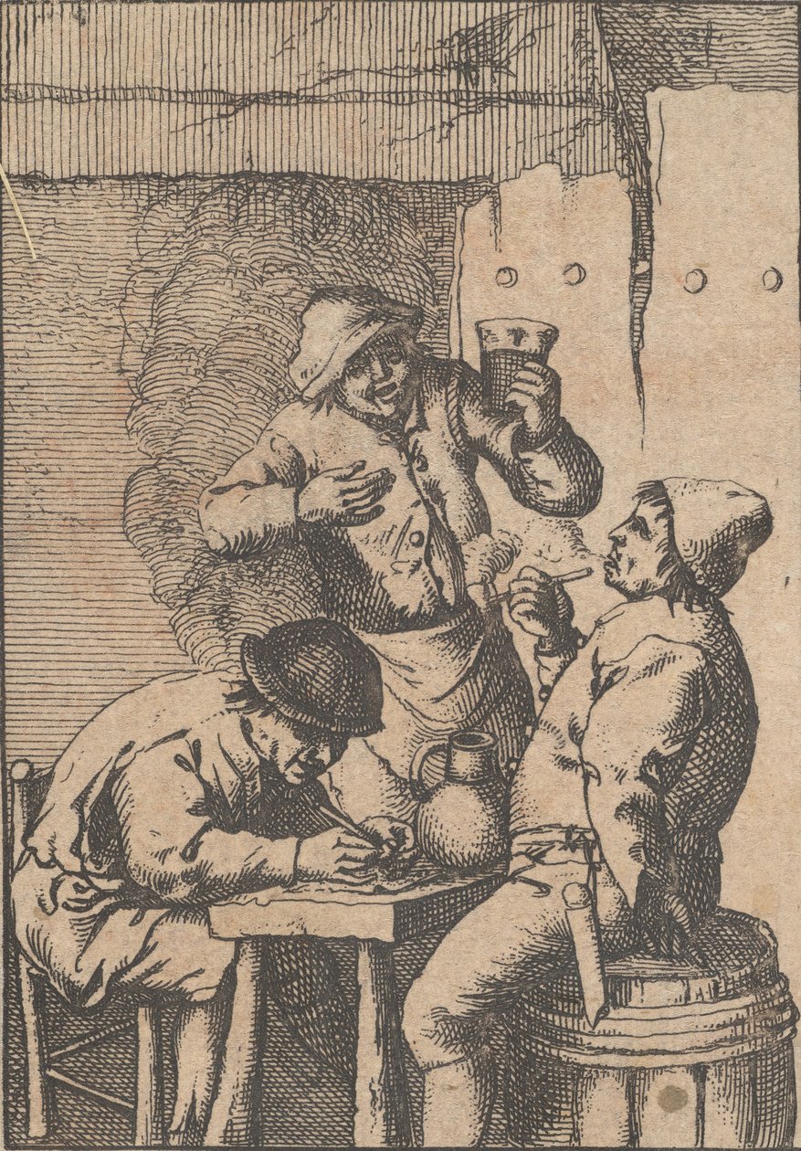 Piosenkarka stojąca między dwoma palaczami, 1610-85. autorstwa Unbekannt