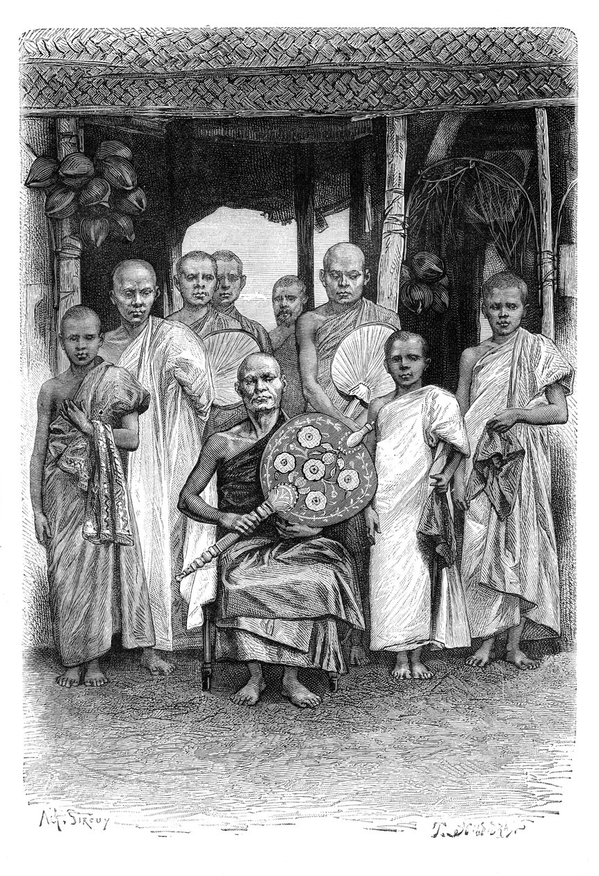 Singhalese buddyjscy księża, Sri Lanka, 1895 autorstwa Unbekannt