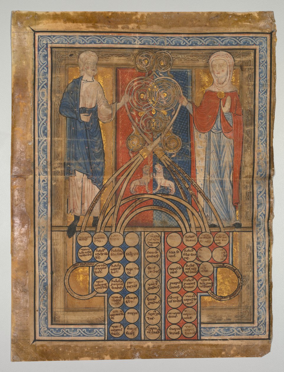 Pojedynczy liść: Tabela pokrewieństwa, c. 1200. autorstwa Unbekannt