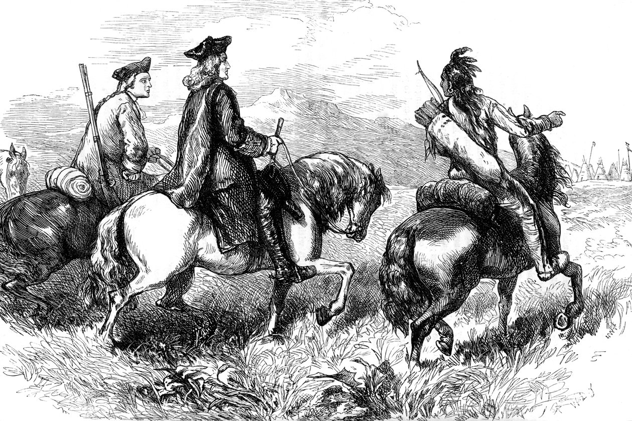 Sir Alexander Cuming w drodze do Czirokezów w Południowej Karolinie, ok. 1730 ok. 1880 r. autorstwa Unbekannt