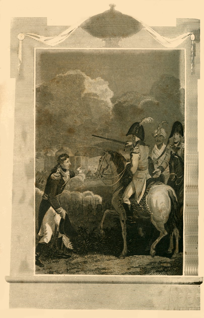 Sir Arthur Wellesley dowodzący w bitwie pod Assaye, 1803, 1816. autorstwa Unbekannt