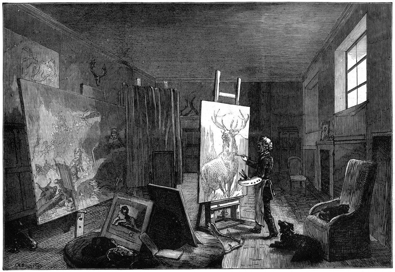 Sir Edwin Landseers 1802-1973 studio, Brighton, East Sussex, 1874 autorstwa Unbekannt
