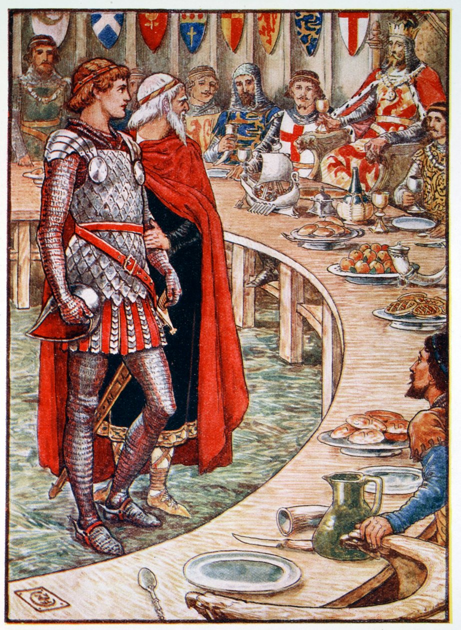 „Sir Galahad zostaje postawiony na dwór króla Artura”, 1911 autorstwa Unbekannt
