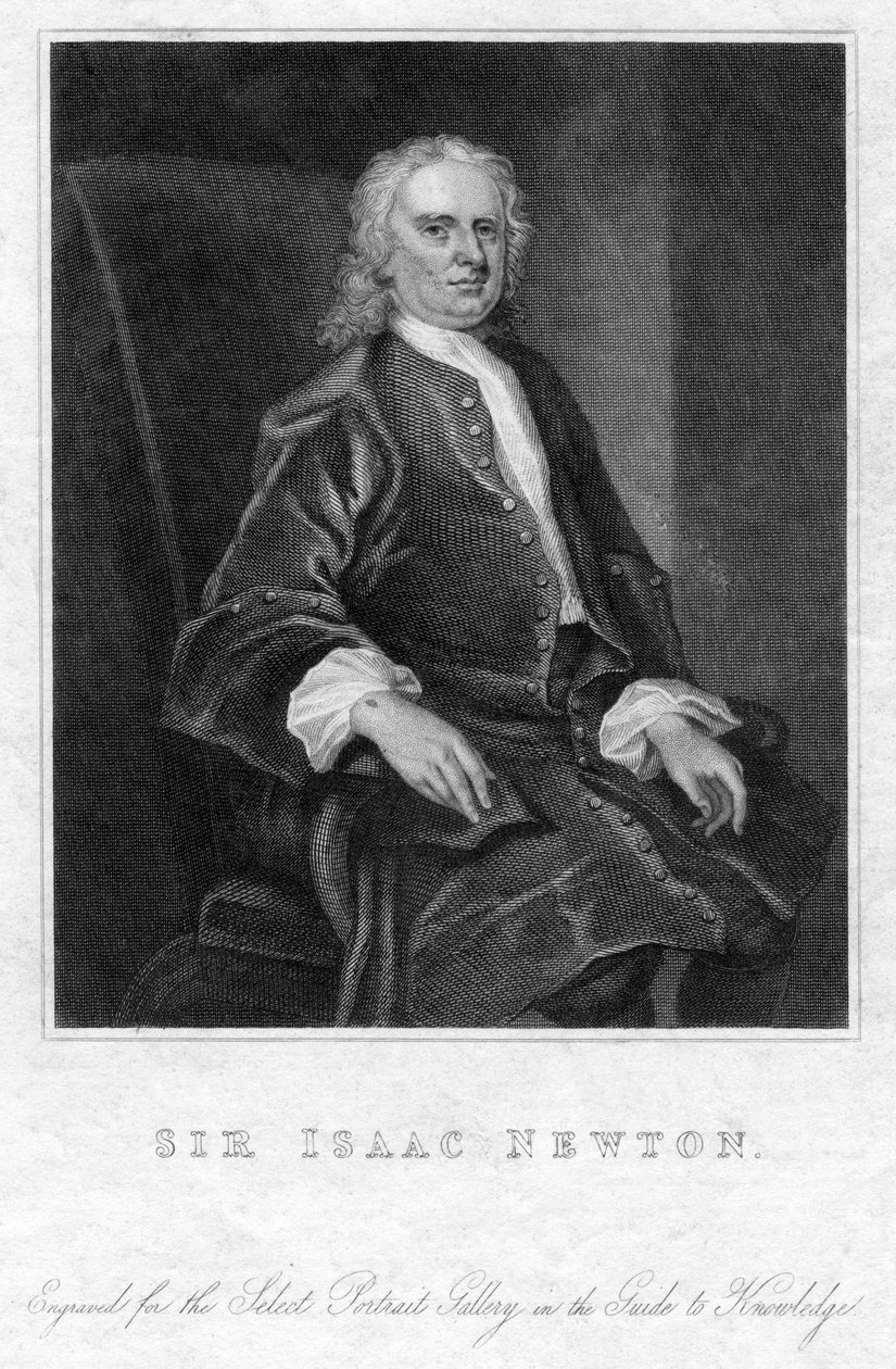 Sir Isaac Newton, angielski matematyk, astronom i fizyk, XIX wiek autorstwa Unbekannt
