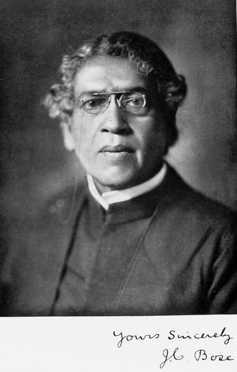 Sir Jagadis C Bose, indyjski fizyk i botanik, ok. 1920 autorstwa Unbekannt