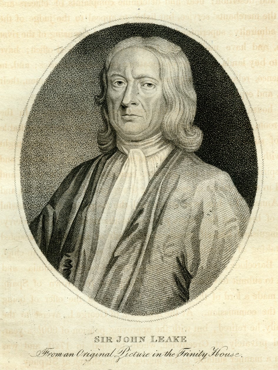 Sir John Leake, admirał brytyjski, XVIII wiek autorstwa Unbekannt