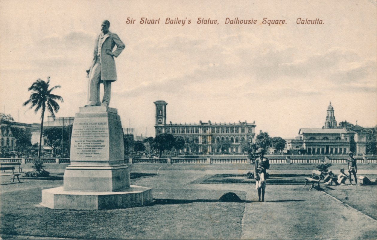 Posąg Sir Stuarta Steuarta Baileysa, Plac Dalhousie, Kalkuta, ok. 1910 r. autorstwa Unbekannt