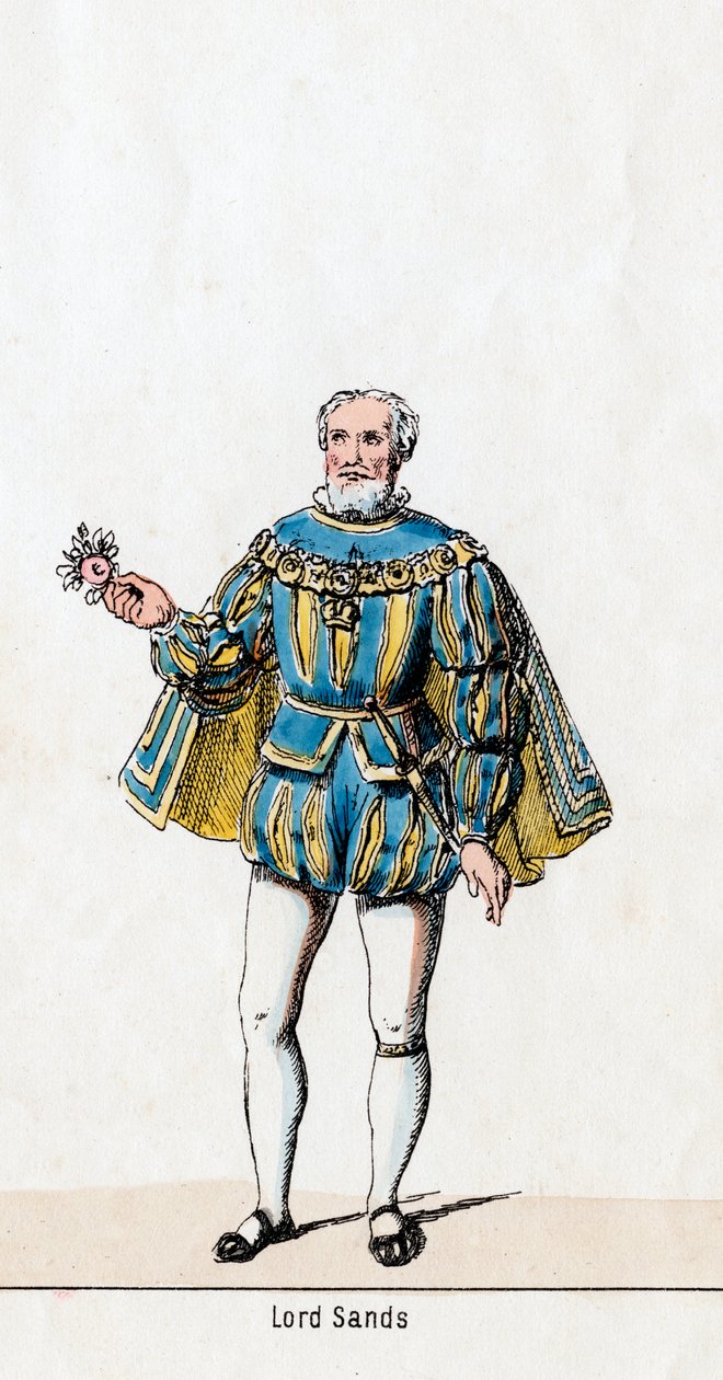 Sir William Sands, projekt kostiumu do sztuki Szekspira, Henryk VIII, XIX w. autorstwa Unbekannt