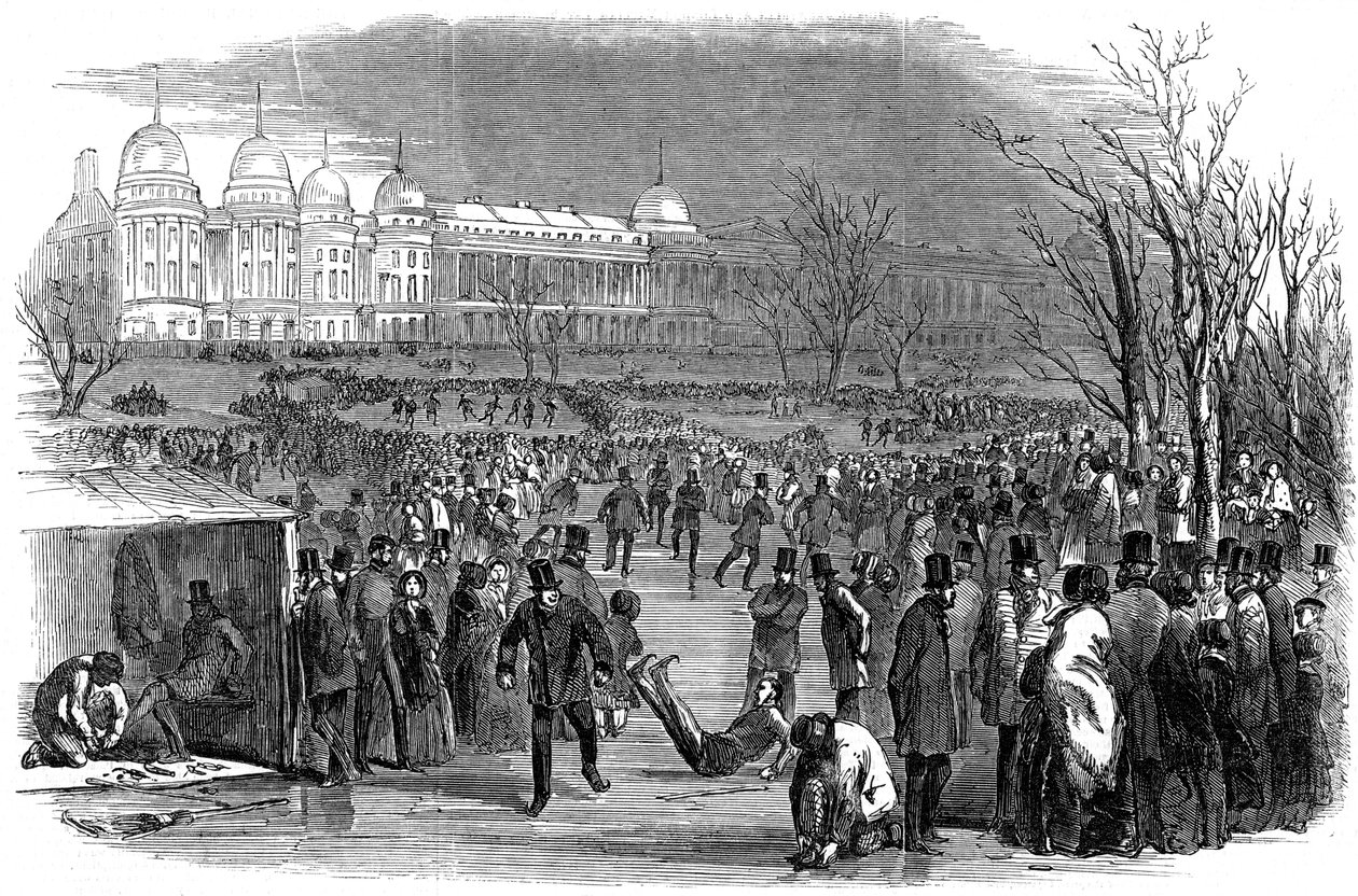 Łyżwiarstwo w Regents Park, 1850 autorstwa Unbekannt
