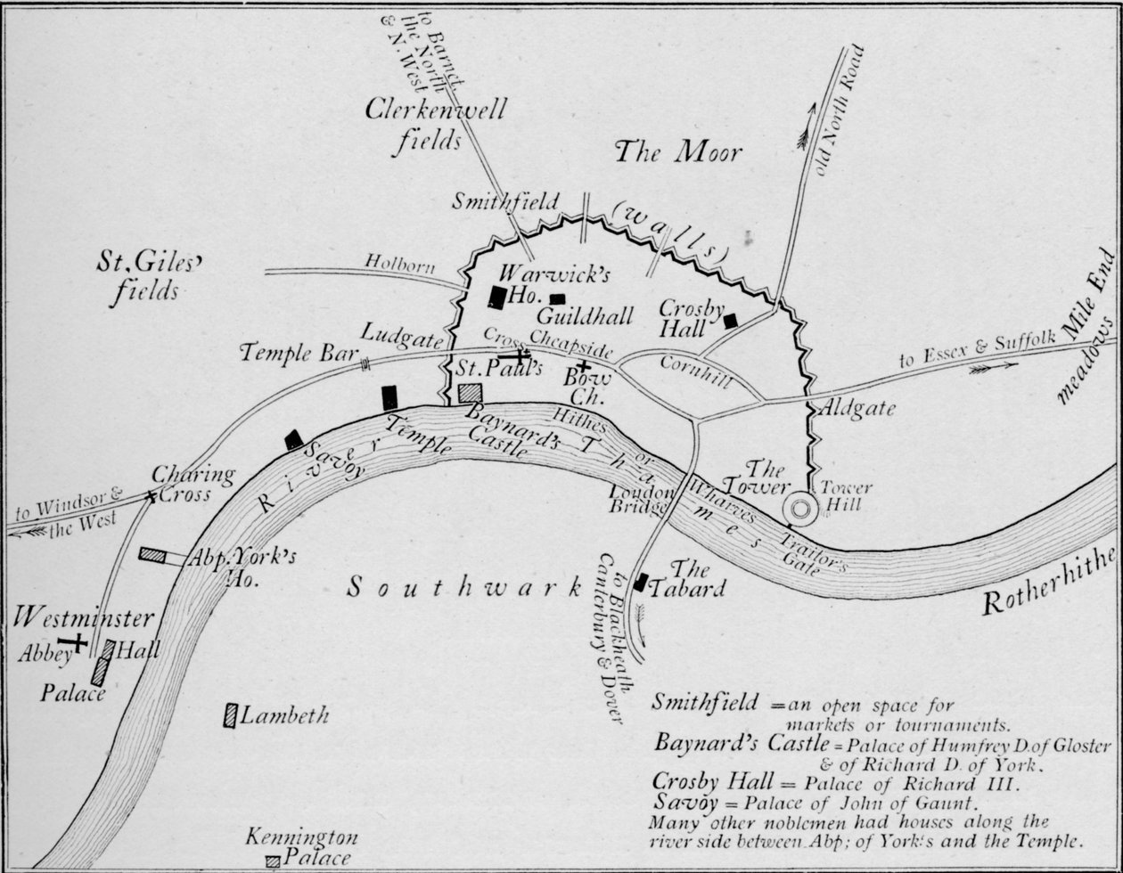 Szkicowa mapa Londynu w XV wieku, 1906 autorstwa Unbekannt