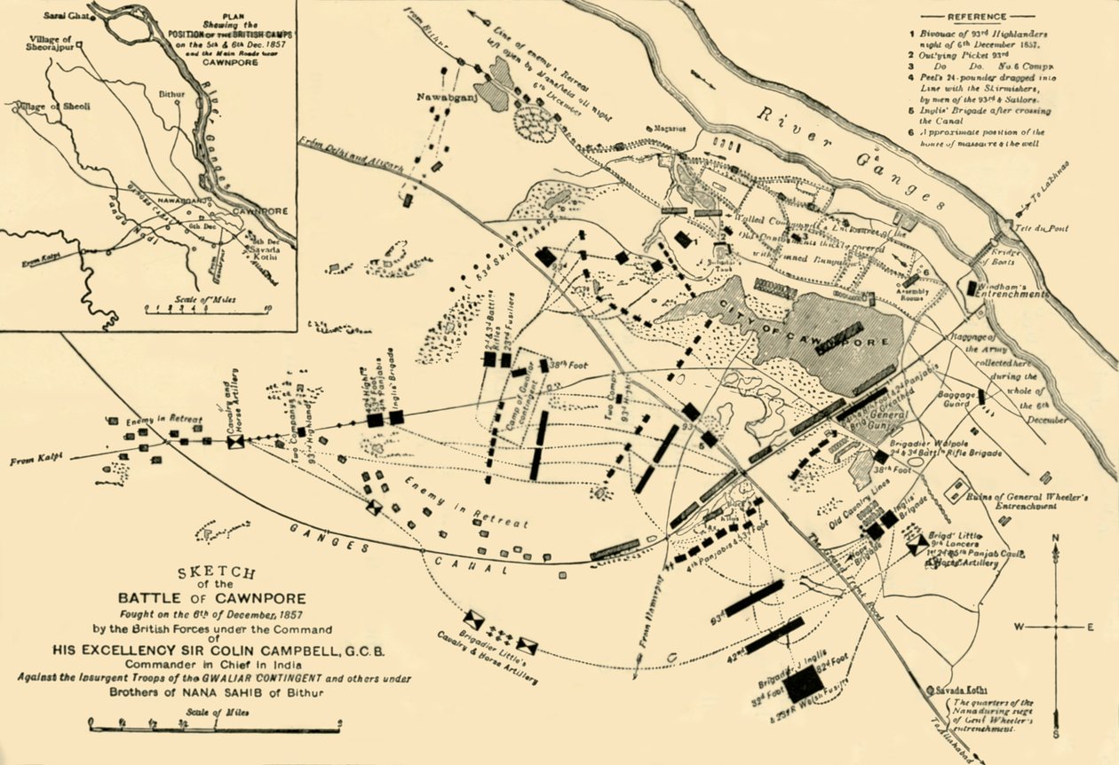 Szkic bitwy pod Cawnpore, 1857, 1901. autorstwa Unbekannt