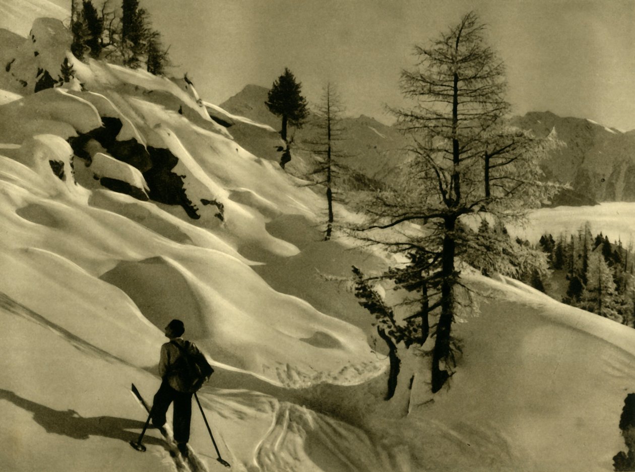 Narciarstwo w Ankogel, Austria, ok. 1935. autorstwa Unbekannt