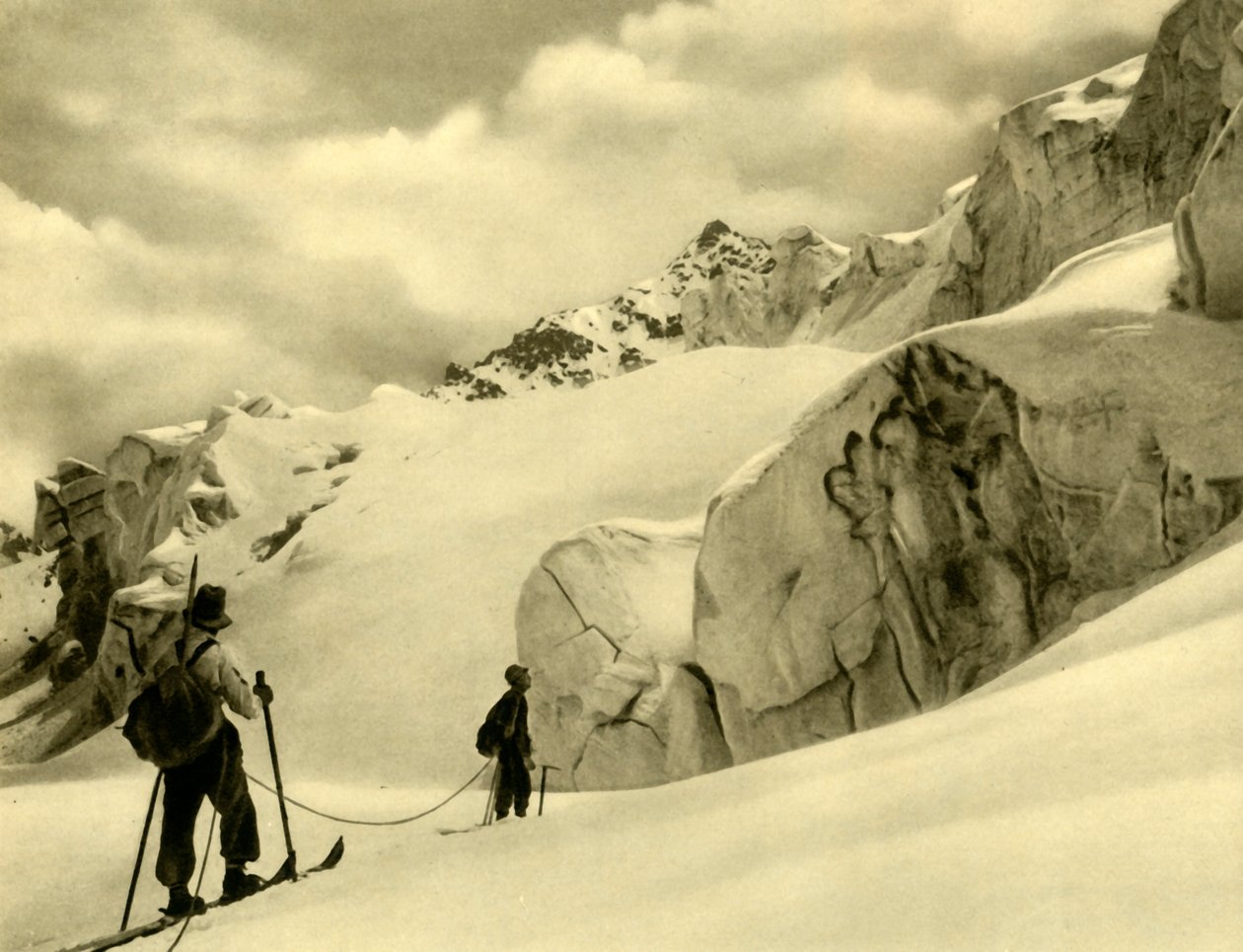 Narciarstwo w Silvretta, Austria, ok. 1935. autorstwa Unbekannt