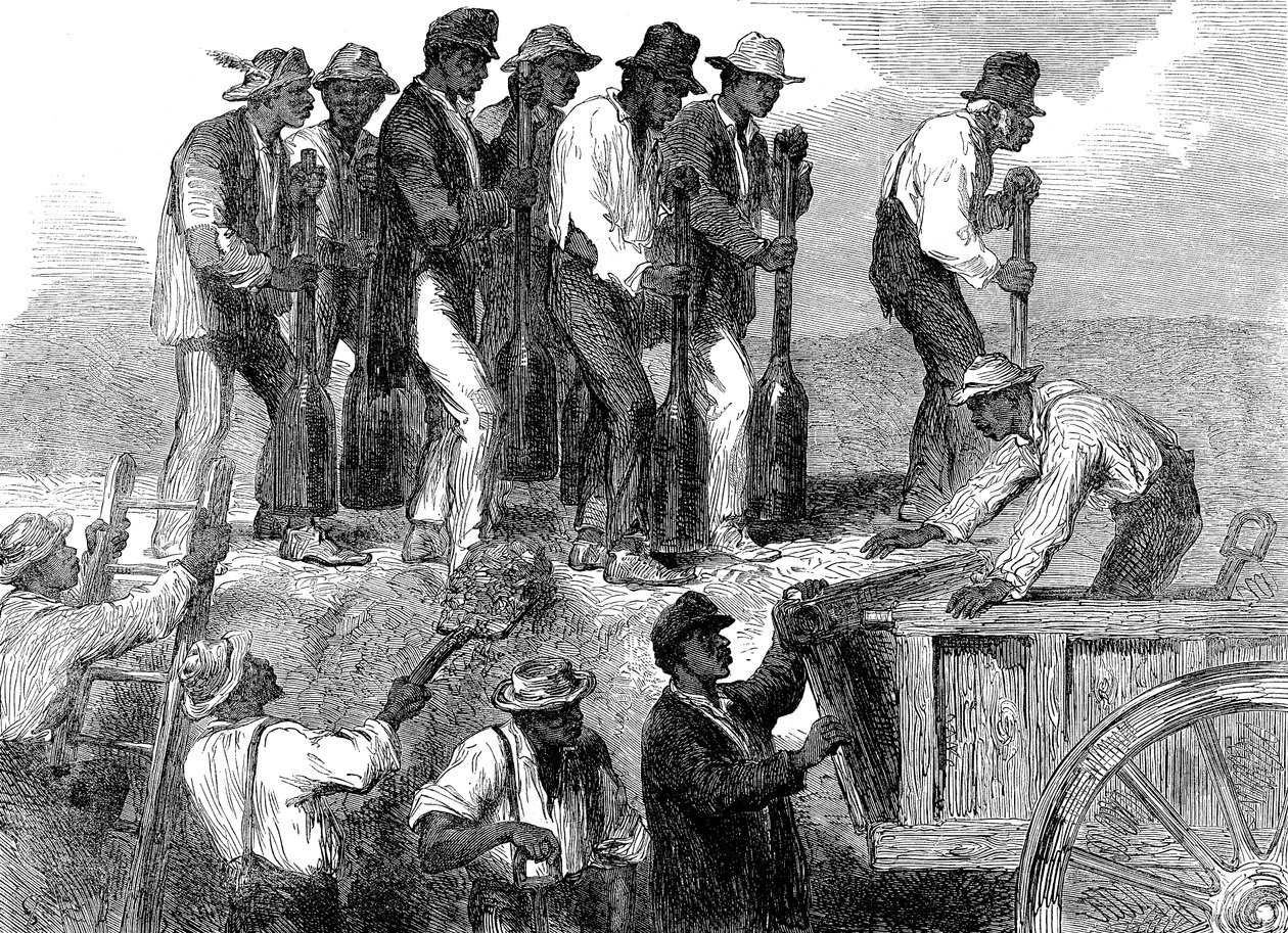 Niewolnicza siła robocza wzmacniająca fortyfikacje Savannah, Georgia, wojna secesyjna, 1863 autorstwa Unbekannt