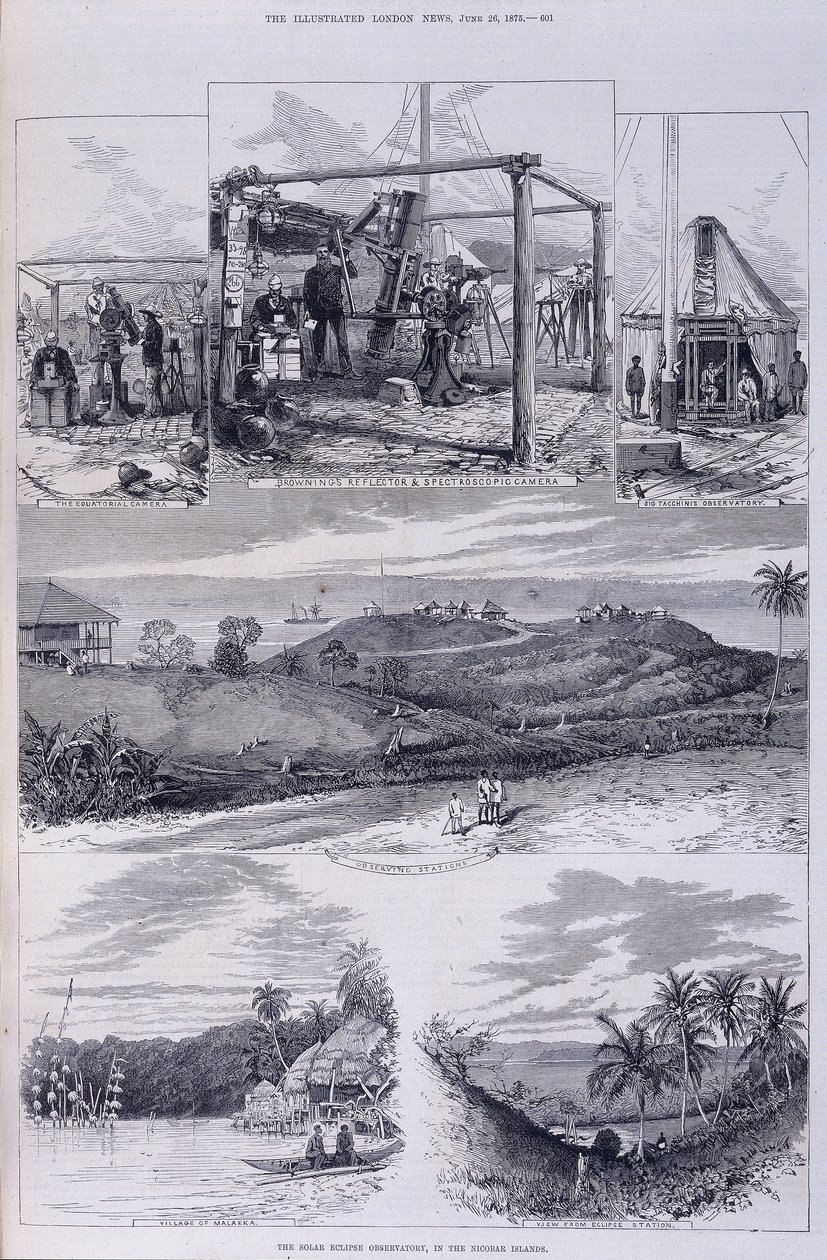 Obserwatorium Zaćmienia Słońca, Wyspy Nicobar, ok. 1875 r. autorstwa Unbekannt