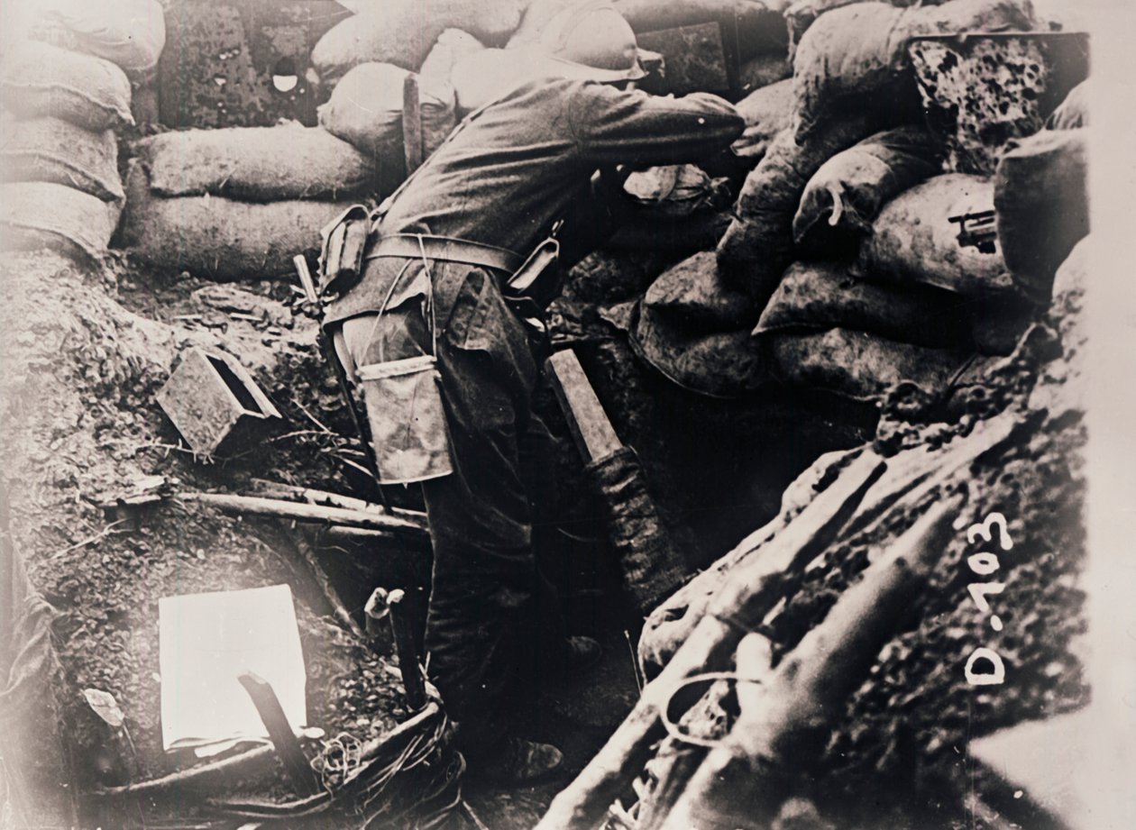 Żołnierz w okopach, c1914-c1918 autorstwa Unbekannt