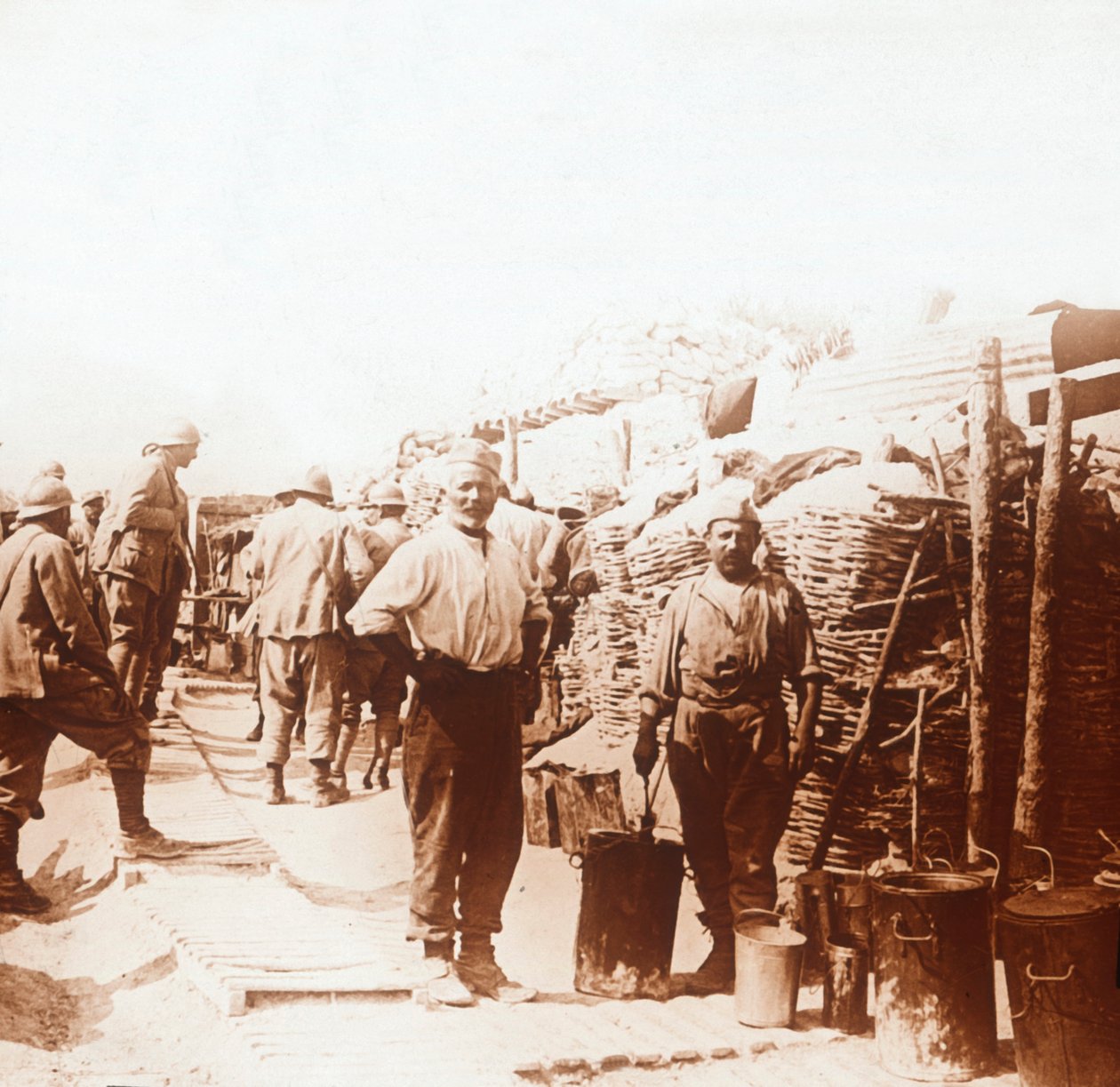 Żołnierze w okopach, Belgia, c1914-c1918 autorstwa Unbekannt