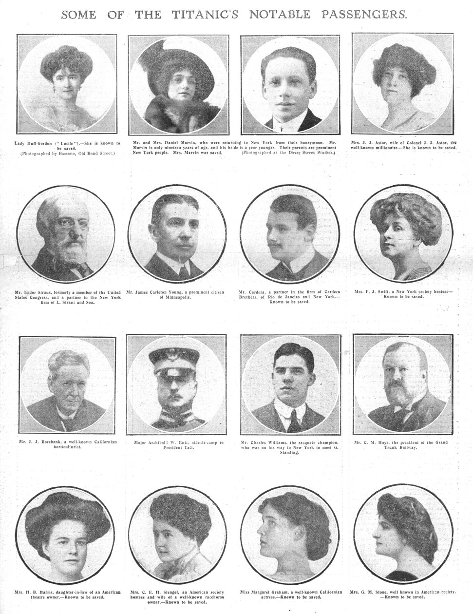 Niektórzy z Titanica Znani Pasażerowie, 20 kwietnia 1912 r. autorstwa Unbekannt