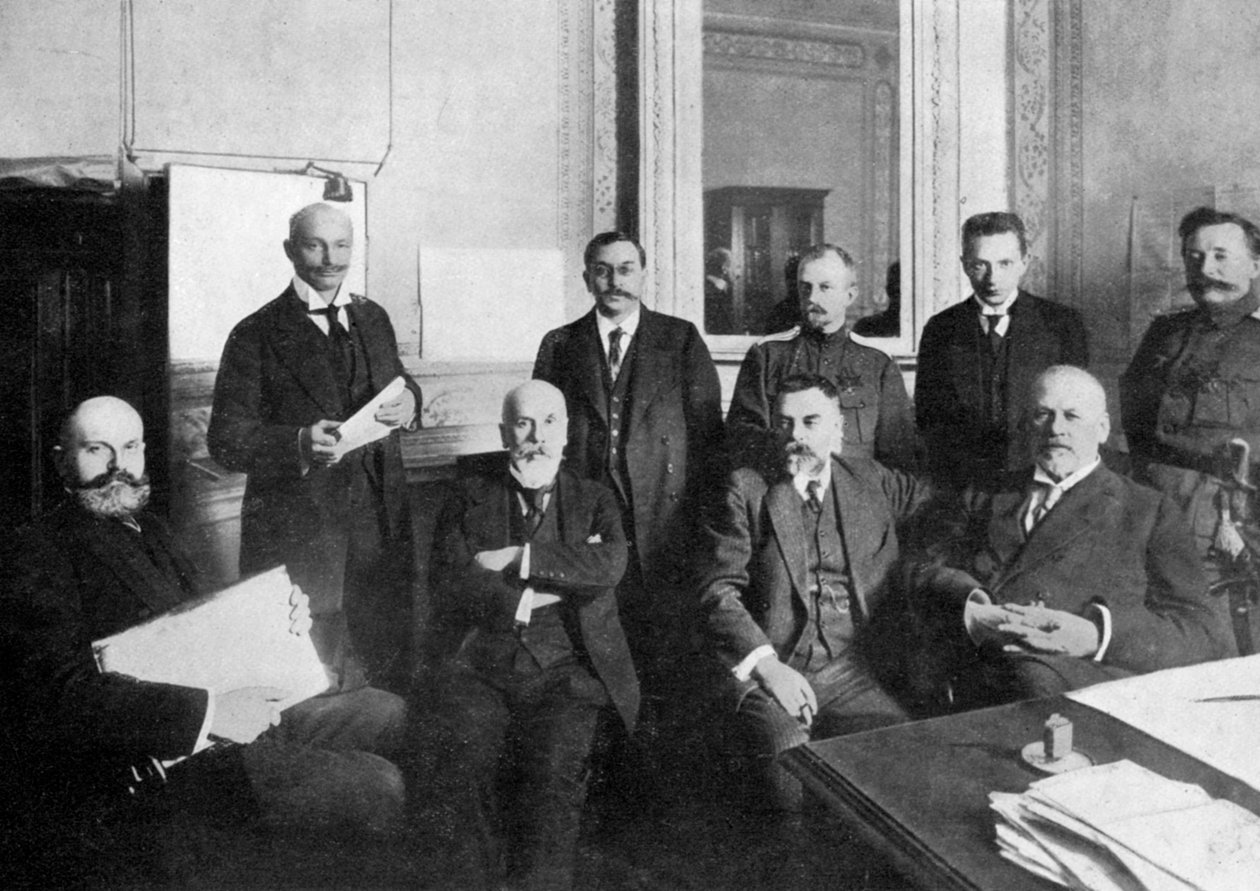 Niektórzy z przywódców rewolucji rosyjskiej, 1917, c1920 autorstwa Unbekannt