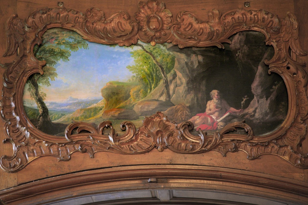 Somme, opactwo cystersów w Valloires z XII w., przebudowane w XVII w., obraz przypisywany Francois Boucherowi w zakrystii L