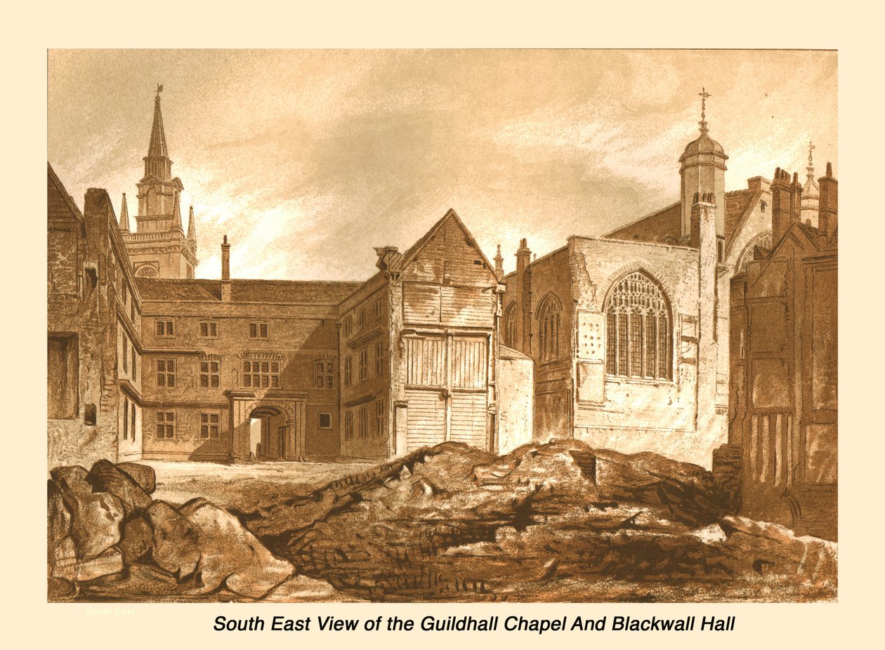 Kaplica Guildhall i Blackwell Hall z widokiem na południowy wschód, 1886 r autorstwa Unbekannt
