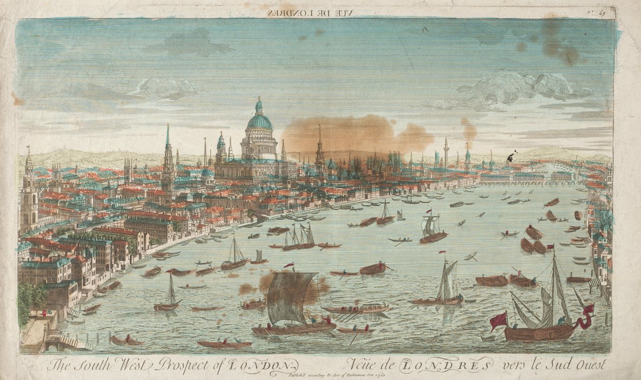 Southwest Prospect of London, 1760. autorstwa Unbekannt