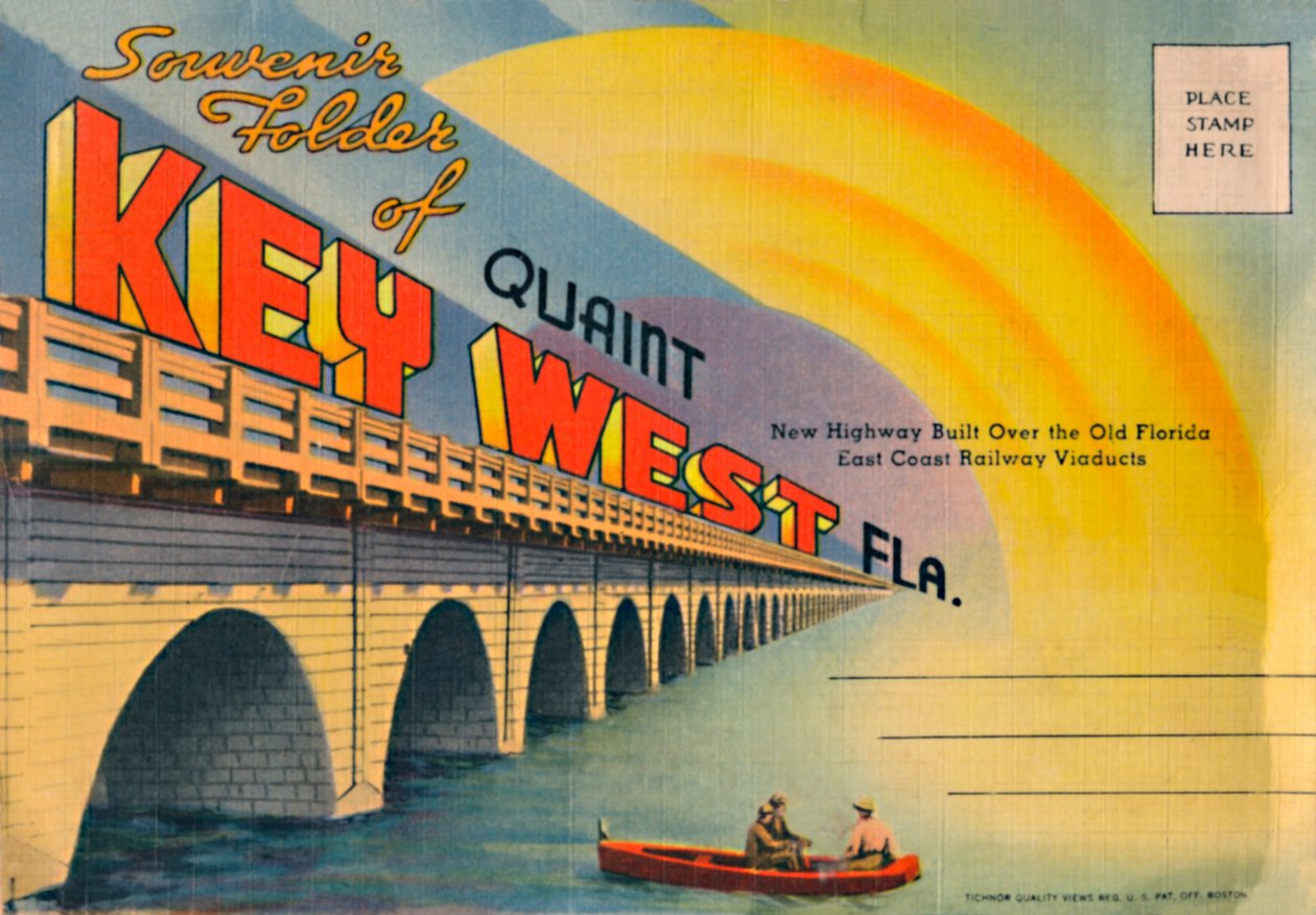 Teczka z pamiątkami z Quaint Key West Fla. - New Highway, c1940 autorstwa Unbekannt