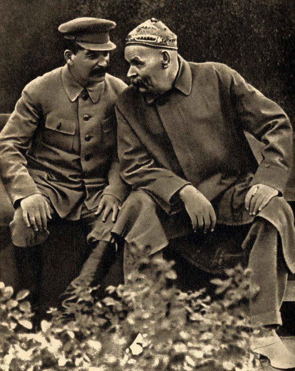 Radziecki przywódca Józef Stalin i autor Maksym Gorki, Moskwa, ZSRR, 1931. autorstwa Unbekannt