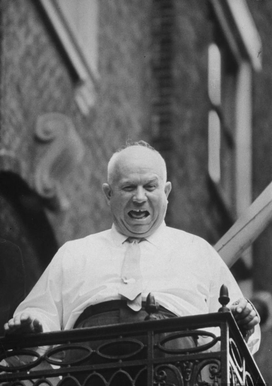 Radziecki przywódca Nikita Chruszczow w Nowym Jorku, USA, wrzesień 1960 autorstwa Unbekannt