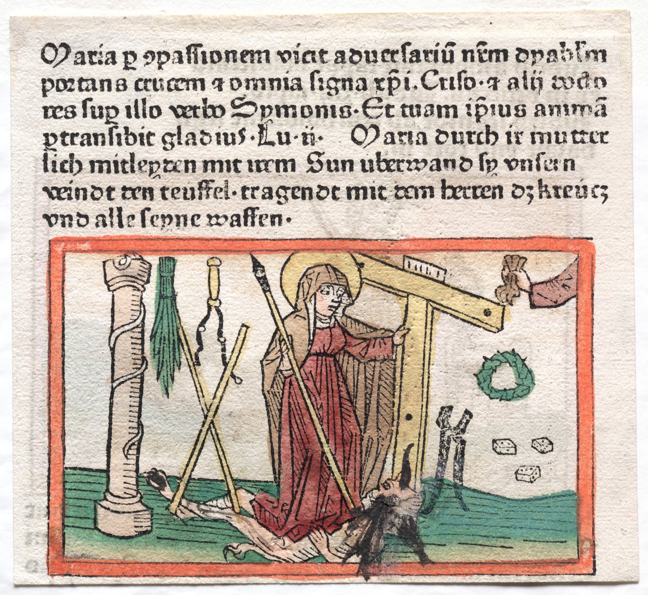 Lustrzana sprawa ludzka: Dziewica Maryja pokonująca diabła, XIV wiek. autorstwa Unbekannt