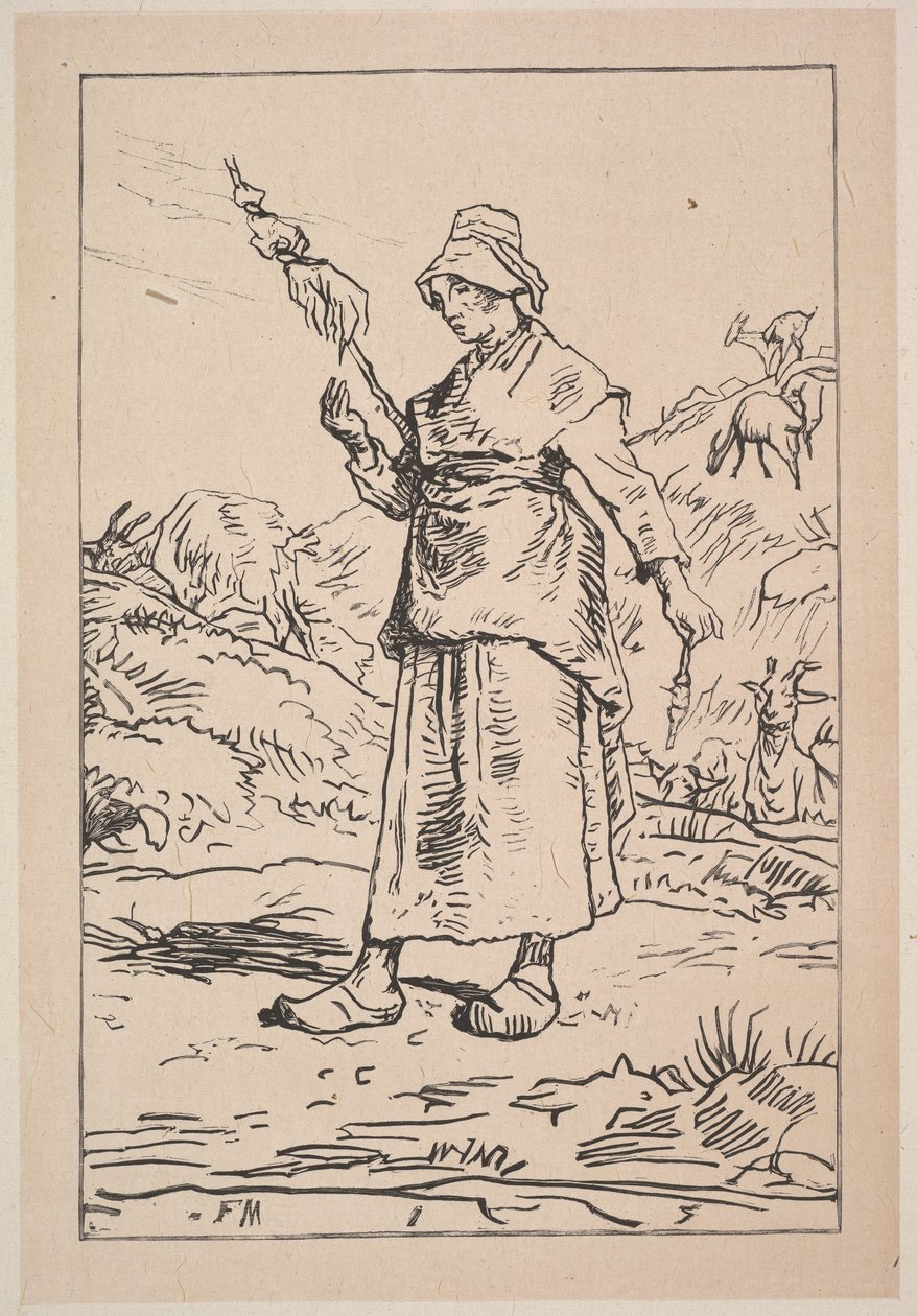 Prządka z Owernii, 1830-99. autorstwa Unbekannt